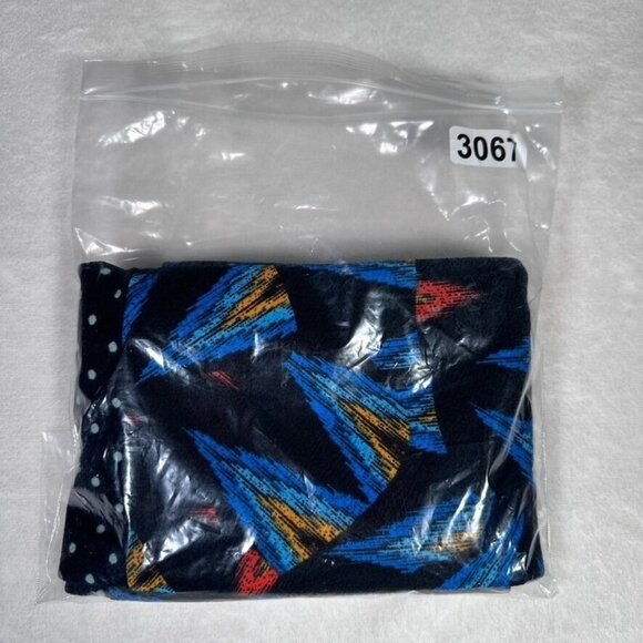 LuLaRoe Cassie Pencil Skirt Black Blue Polka Dot Color Block Dipped Medium M LLR - Picture 5 of 5